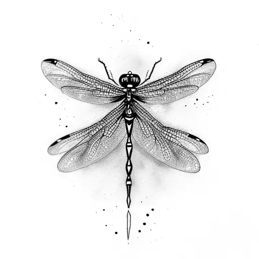 dainty dragonfly fineline simplistic  tattoo design idea