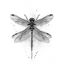 dainty dragonfly fineline simplistic  tattoo design idea