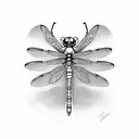 dainty dragonfly fineline simplistic  tattoo design idea