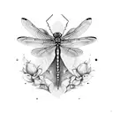 dainty dragonfly ethereal tattoo design idea