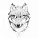 tribal wolf tattoo design idea