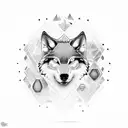tribal wolf tattoo design idea