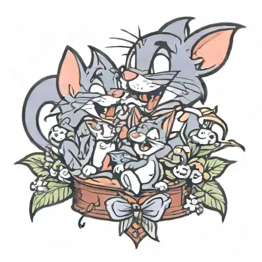 tom and jerry style tattoo design idea