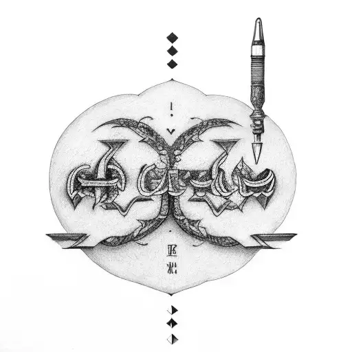 A forearm band depicting words written in a strange language tattoo design idea