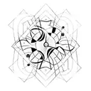 An abstract representation of Las Vegas lights with an hourglass in the center, symbolizing the passing of time and the importance of loyalty over love tattoo design idea