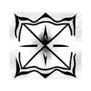 Balinese inspired rectangle outline tattoo design idea