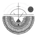 Balinese inspired rectangle outline tattoo design idea