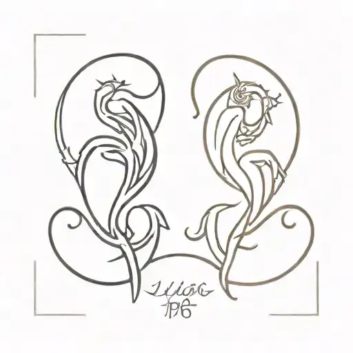 Virgo zodiac sign and scorpio zodiac sign tattoo design idea