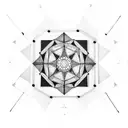 Design a geometric mandala using carpentry tools like chisels and planes tattoo design idea
