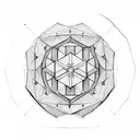 Design a geometric mandala using carpentry tools like chisels and planes tattoo design idea