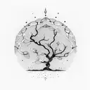 Half withered tree of life tattoo design idea