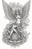 wings angel half demon tattoo design idea