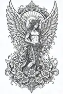 wings angel half demon tattoo design idea