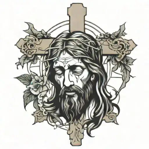 Jesus Wept Cross tattoo design idea
