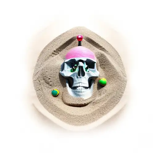 sand clock with skulls tattoo design idea