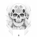 full skeleton guy laying in window tattoo design idea
