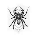 spider on heart tattoo design idea