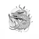 cobra , holly, calendula, lemon grass, sage-brush tattoo design idea