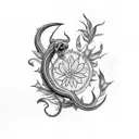 cobra , holly, calendula, lemon grass, sage-brush tattoo design idea