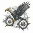 eagle and compass design tattoo design idea