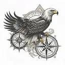 eagle and compass design tattoo design idea