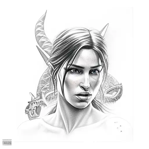 lara croft tattoo design idea