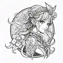 Anime girl tattoo design idea