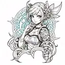 Anime girl tattoo design idea