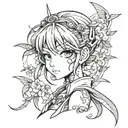 Anime girl tattoo design idea