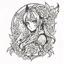 Anime girl tattoo design idea
