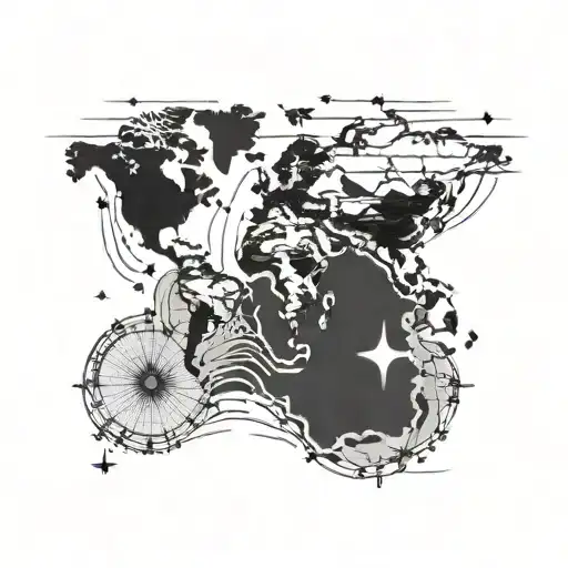 tatouage voyage avion continent map showing all tattoo design idea