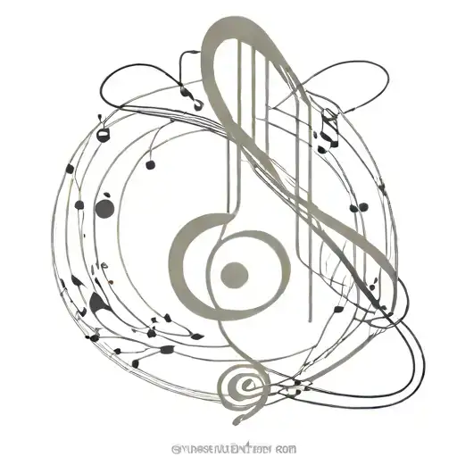 An abstract representation of spiritual enlightenment through music tattoo design idea