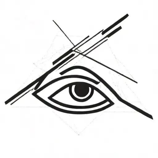 eye inside triangle with Mandela  background  tattoo design idea