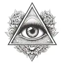 eye inside triangle  tattoo design idea