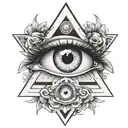 eye inside triangle  tattoo design idea