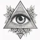 eye inside triangle  tattoo design idea