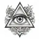 eye inside triangle  tattoo design idea
