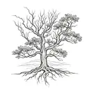 A tattoo design of a basic tree lines tattoo design idea