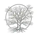 A tattoo design of a basic tree lines tattoo design idea