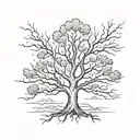 A tattoo design of a basic tree lines tattoo design idea