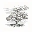 A tattoo design of a basic tree lines tattoo design idea