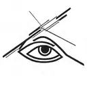 eye inside triangle with Mandela  background  tattoo design idea