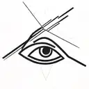 eye inside triangle with Mandela  background  tattoo design idea