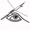 eye inside triangle with Mandela  background  tattoo design idea