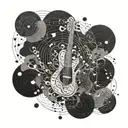 An abstract representation of spiritual enlightenment through music tattoo design idea