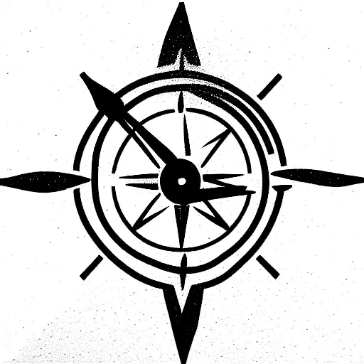 clock, earth, and compass for travel  tattoo design idea