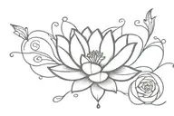 Amygdala lyrics with butter fly with Lotus flowers  tattoo design idea