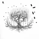 tree dead and alive split tattoo design idea