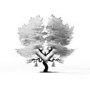 tree split in half dead  tattoo design idea