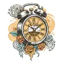 alarm clock tattoo design idea